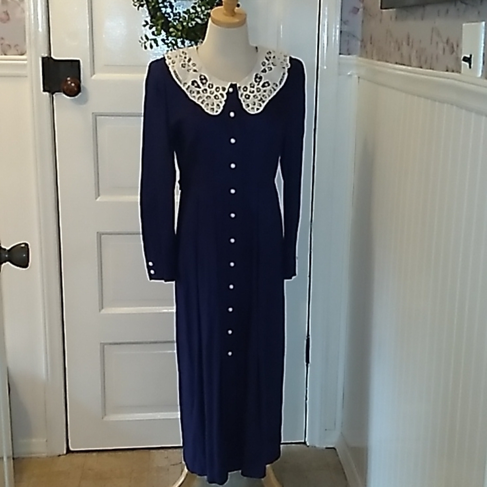 Vintage 1980s Plaza South Petites 10 purple dress